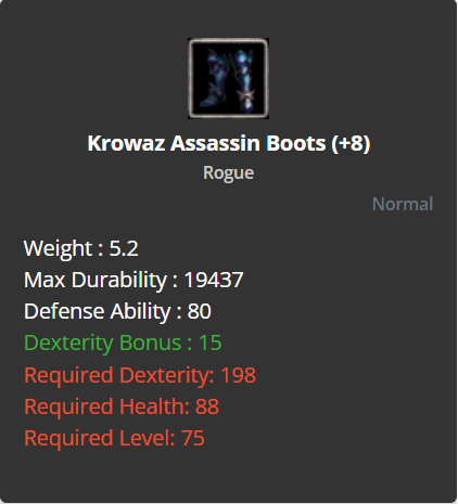 Krowaz Assassin Boots +8