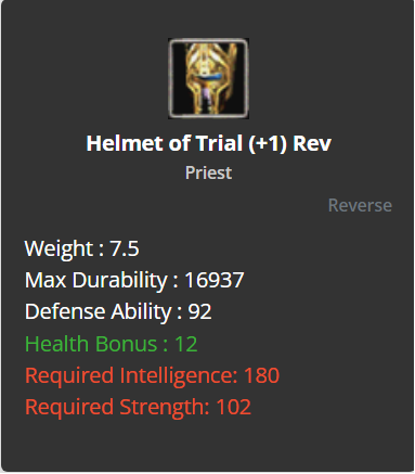 Helmet Of Trial +1 (Reverse)